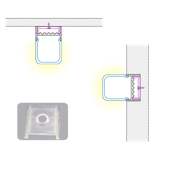 HL-BAPL031 Height 15mm Ceiling Recessed Extruded Aluminum Channel Profile Good heatsink For Width 19.6mm LED ribbon lights HL-BAPL031 Height 15mm Ceiling Recessed Extruded Aluminum Channel Profile Good heatsink For Width 19.6mm LED ribbon lights